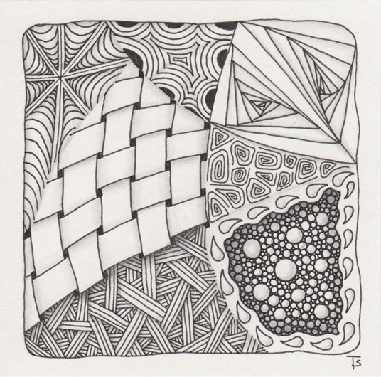 Hearts n Tiles Zentangle Art Print by Line2Rhyme