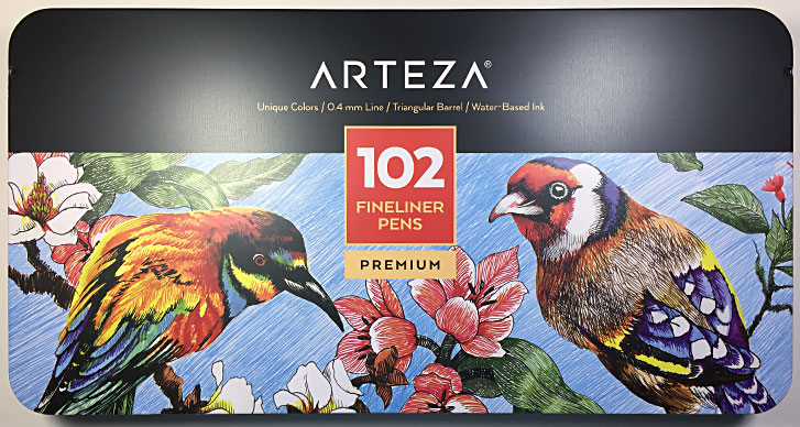  ARTEZA Micro-Line Ink Pens, Set of 5, Black Fineliners