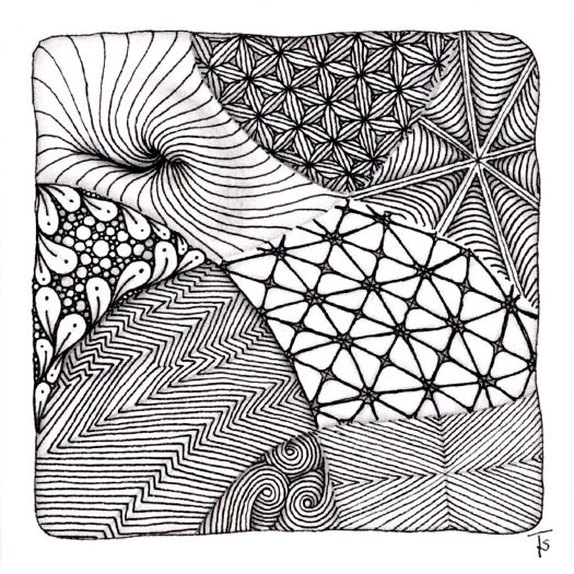 Large Zentangle® Tile — The 21st Century Matriarch